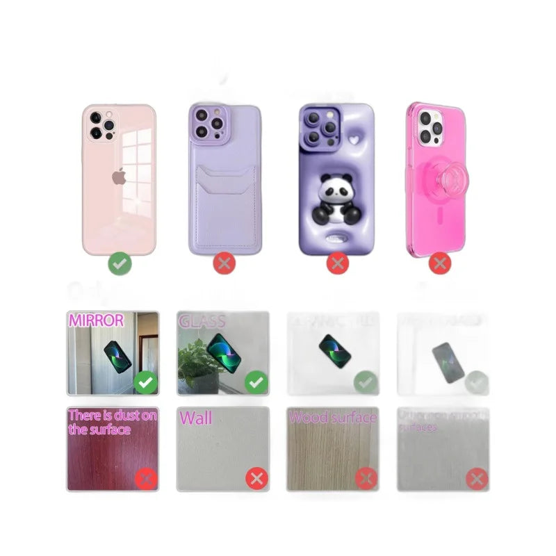 Double-Sided Silicone Suction Phone Case with Detachable Stand