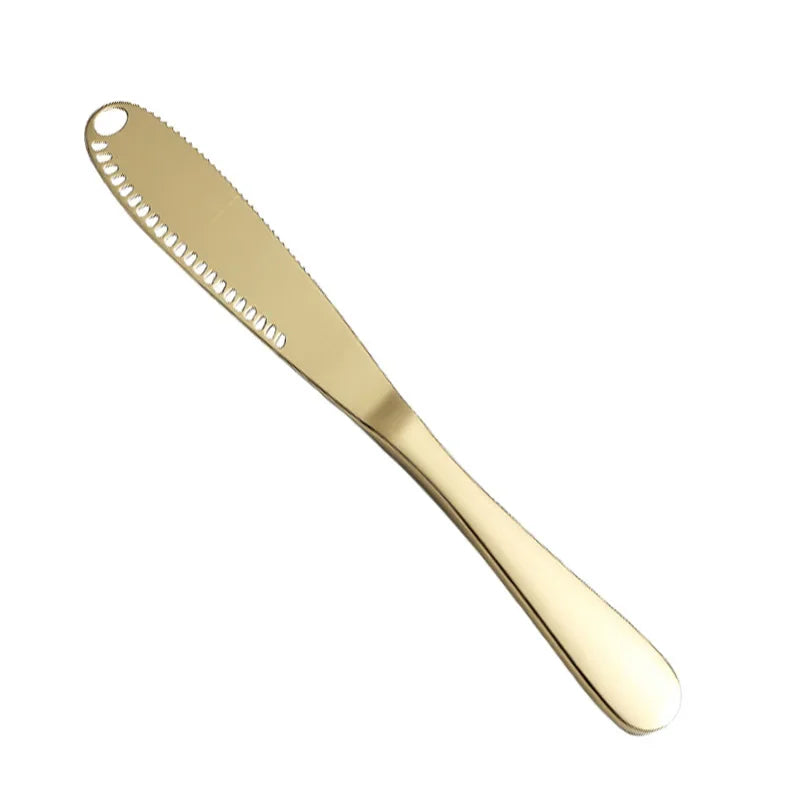 Stainless Steel Butter Knife with Holes – Spreader & Cheese Cutter