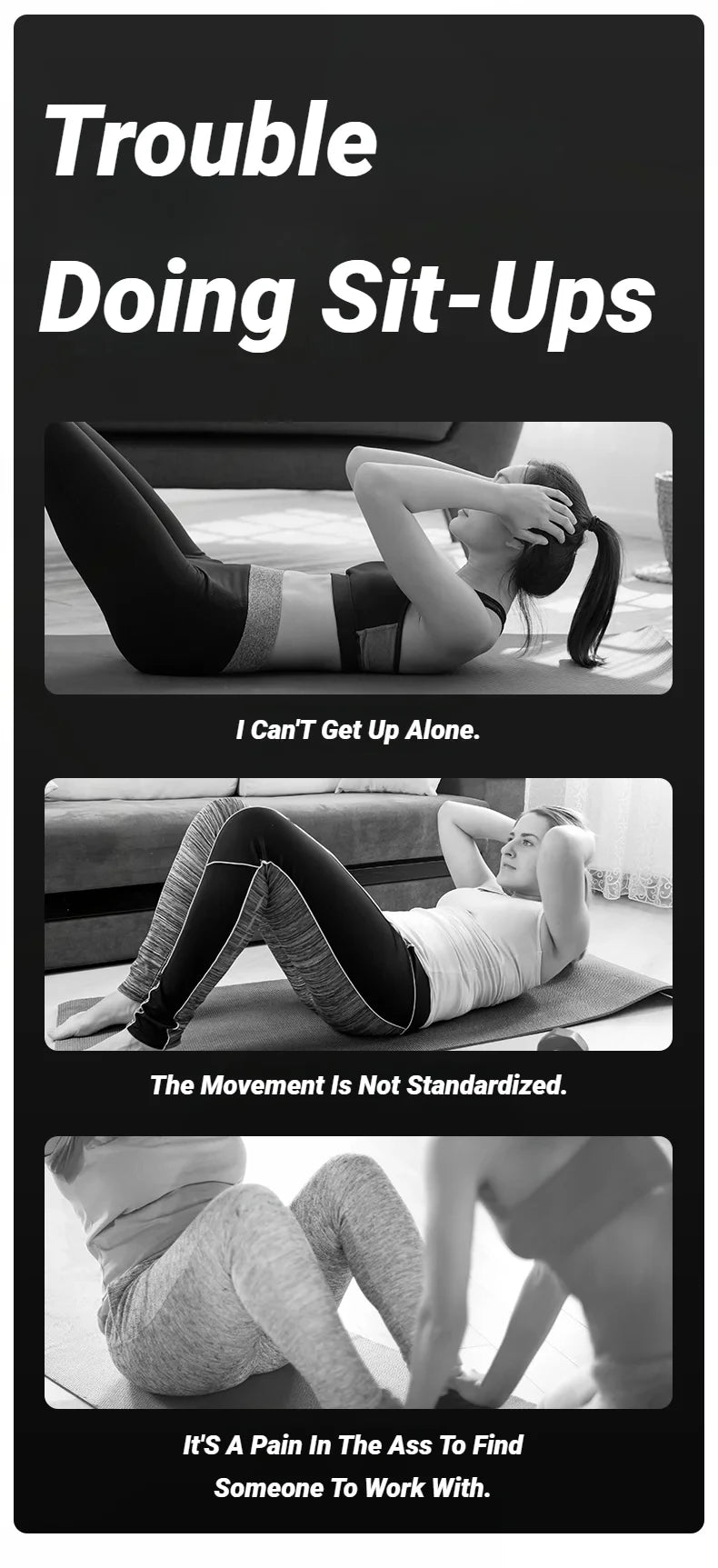 Abdominal Sit-Up Equipment with Suction Cups & Ankle Support