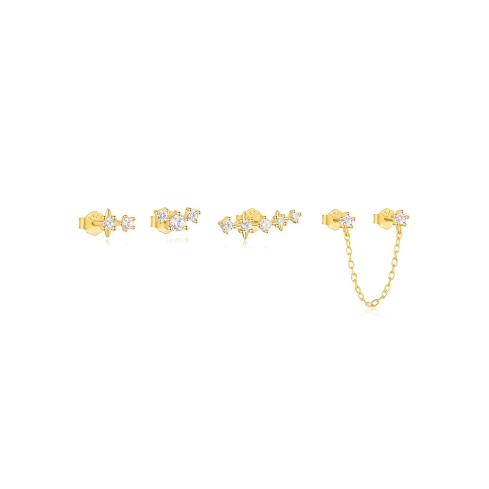 925 Sterling Silver Earring Set – Waterdrop, Flower & Pearl Trio