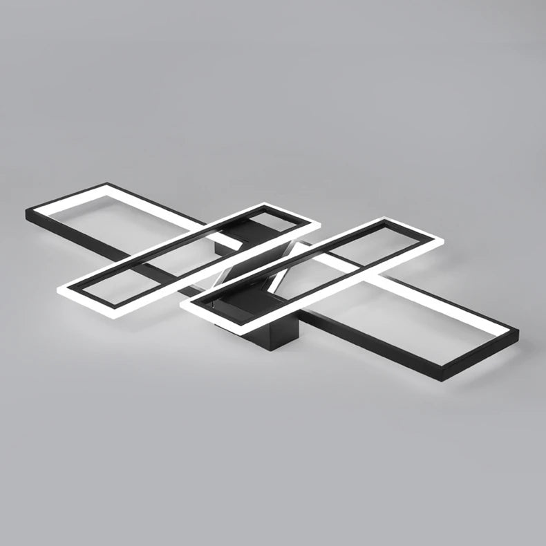 Modern Rectangle LED Ceiling Light – Creative Living Room Fixture