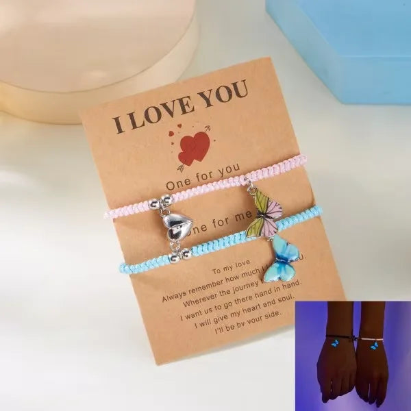 2PCS Butterfly Couples Luminous Bracelet