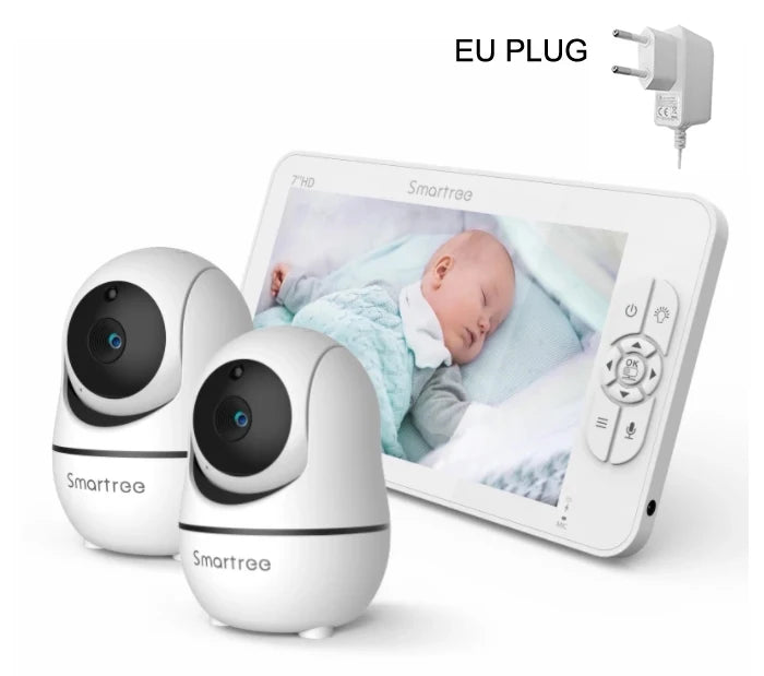 7" 1080P HD Split Screen Baby Monitor – Dual Cameras & Remote Control
