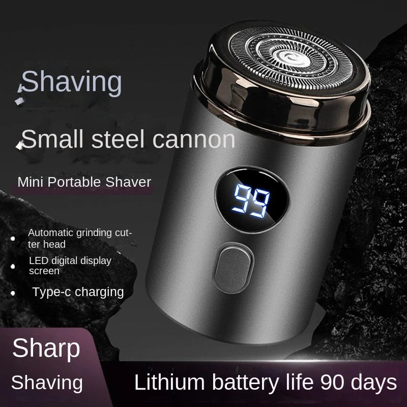 Mini Type-C Electric Razor – Portable Steel Gun Shaver with Digital Display