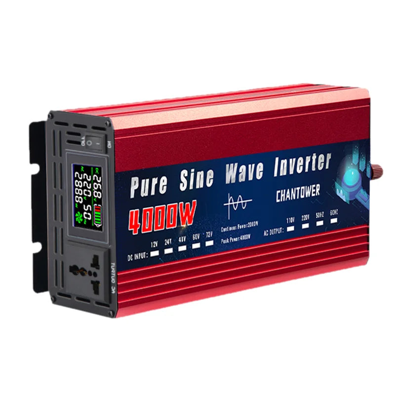 Pure Sine Wave Inverter DC to AC – 12V/24V to 110V/220V 2000–5000W