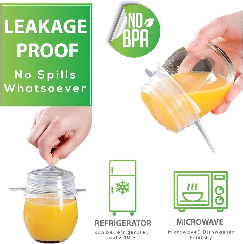 6pcs Silicone Food Covers – Reusable Airtight Stretch Lids Set