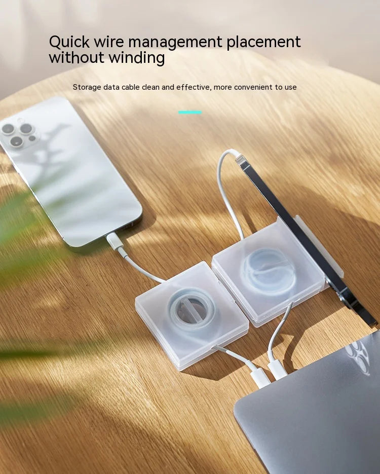 Portable Transparent Cable Organizer & Retractable Wire Winder