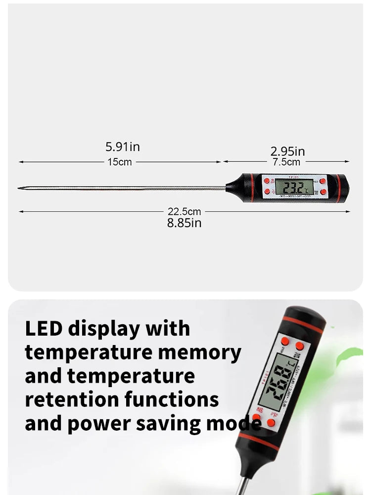 Digital Probe Kitchen Thermometer for Baking, Grill & Liquids