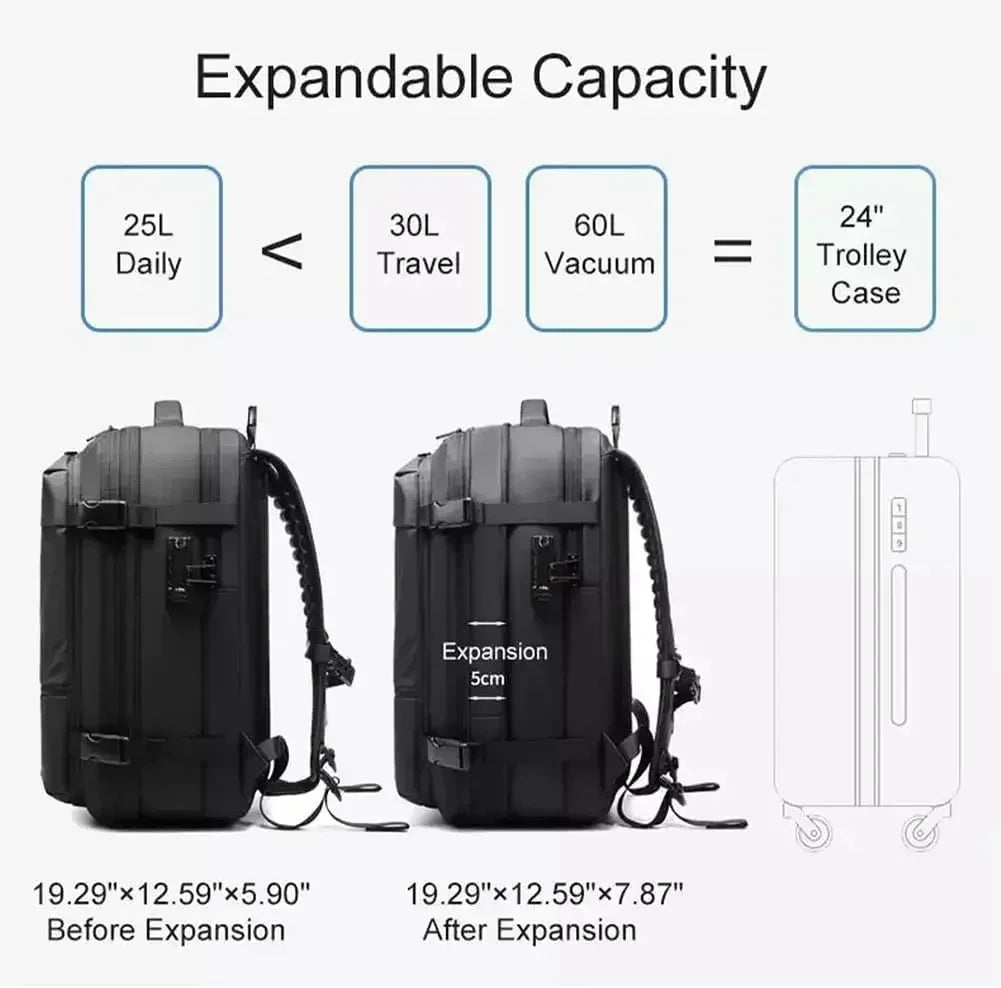 Cartmela 60L Vacuum Compression Backpack with Pump