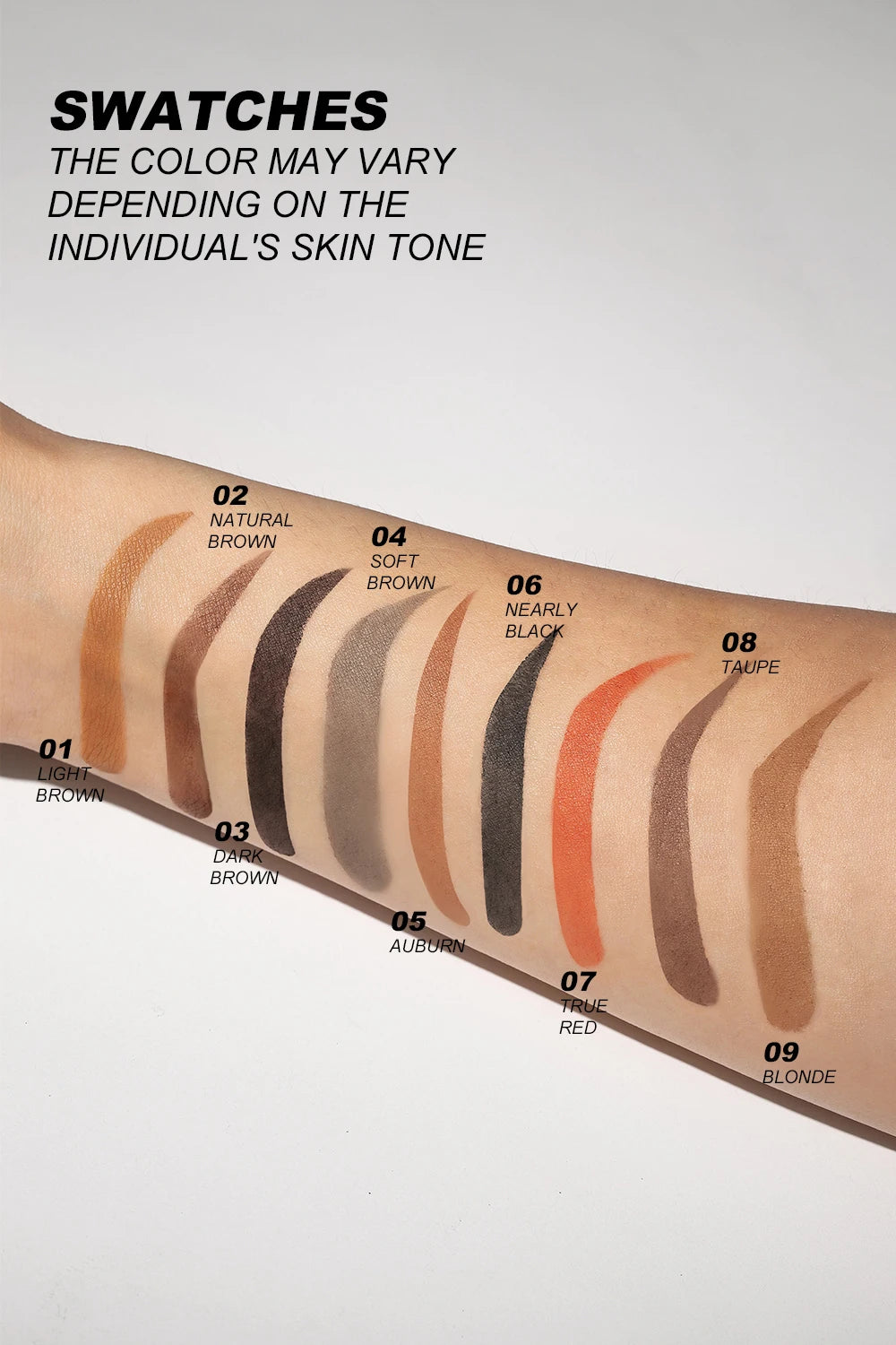 Eyebrow Stamp Stencil Kit – Waterproof Brow Makeup with 10 Stencils
