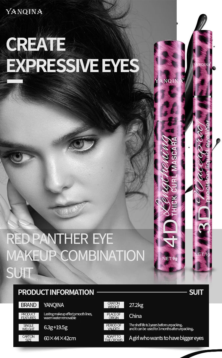 Liquid Eyeliner & Waterproof Mascara Set for Bold Eye Makeup