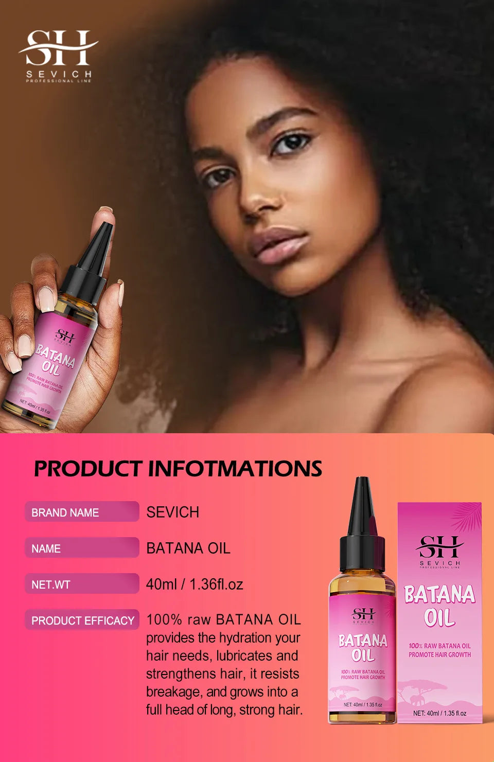 100% Pure Batana Oil for Hair Growth