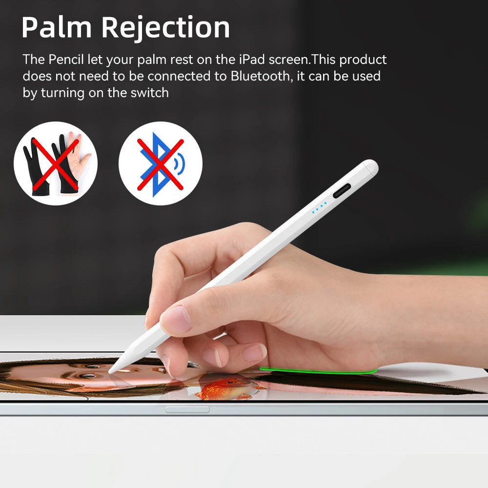 Stylus Pen for iPad – Palm Rejection & Power Display Compatible