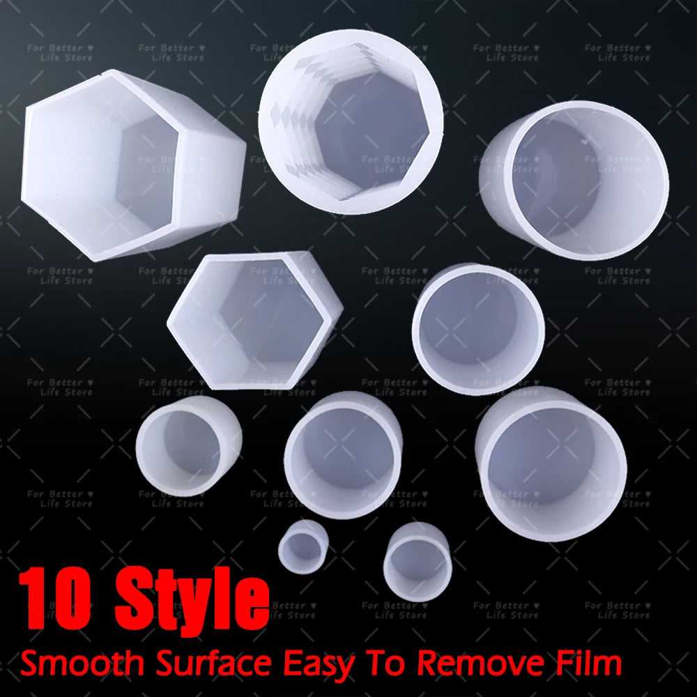 Cylindrical Hexagon Silicone Mold – DIY Resin & Candle Mould