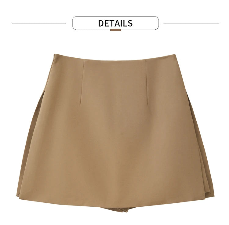 Women’s High Waist A-Line Shorts Skirt – Casual Autumn Fashion