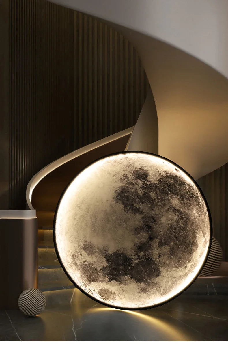 Modern 3D Moon LED Wall Lamp – Bedroom & Living Room Light