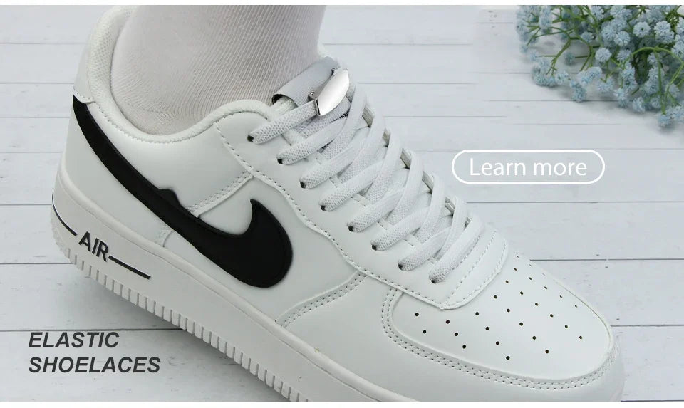 No-Tie Elastic Shoelaces with Metal Lock | Quick Fit for All Shoes
