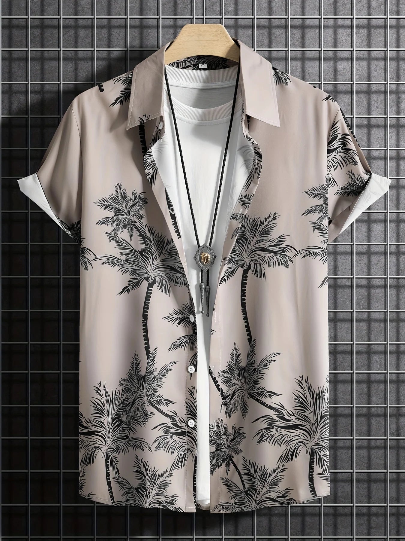 Men’s Palm Tree Shirt – Casual Hawaiian Short Sleeve Top