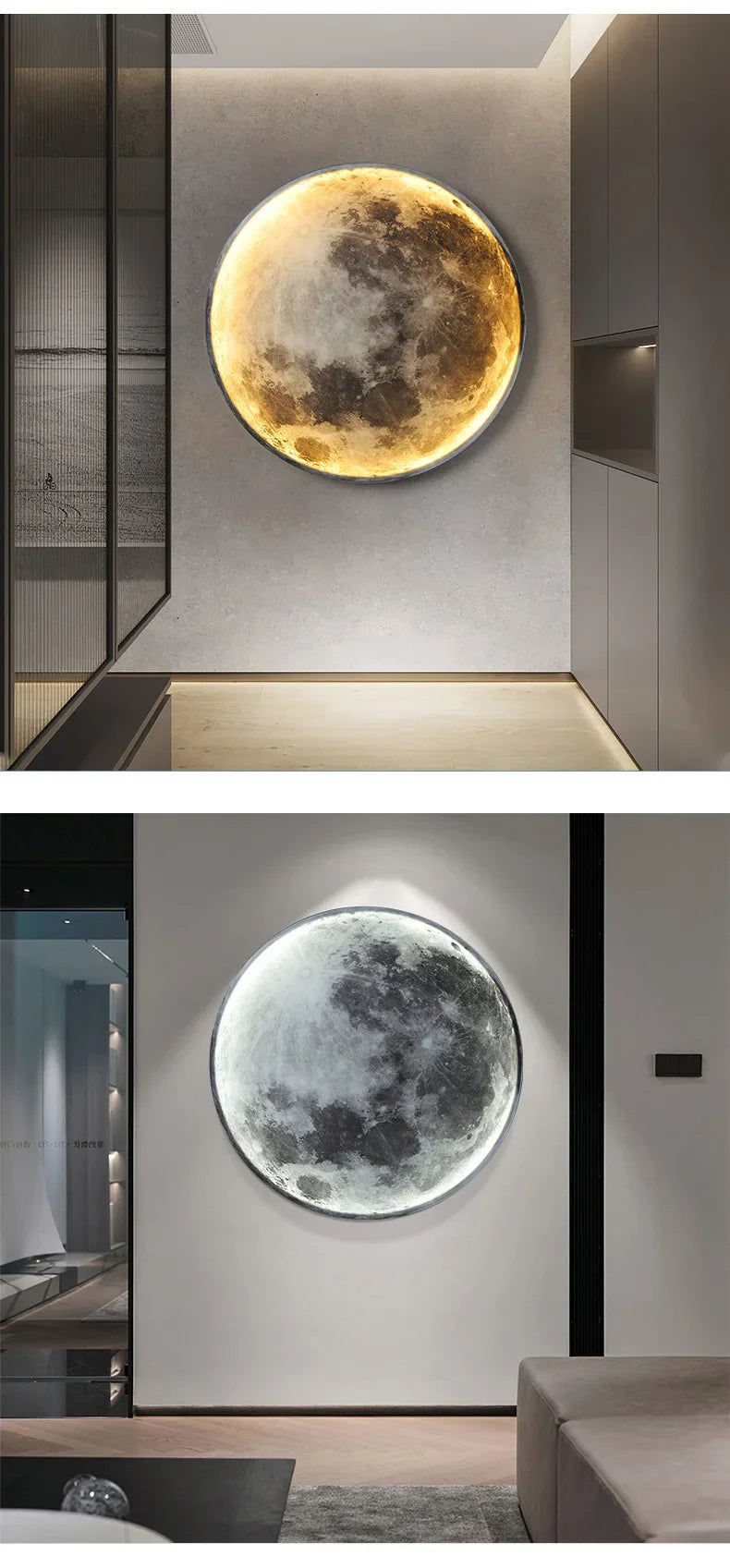 Modern 3D Moon LED Wall Lamp – Bedroom & Living Room Light