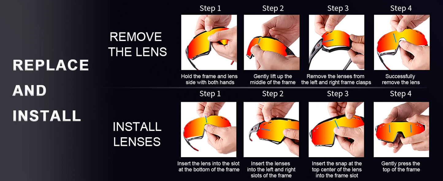 5-Lens Polarized Cycling Glasses – UV Protection Sports Eyewear