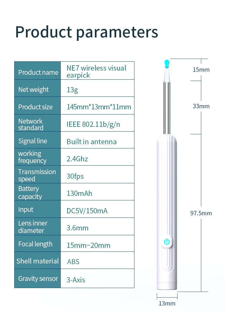 Smart Visual Ear Cleaner with Camera & LED Light for Ear Wax Removal