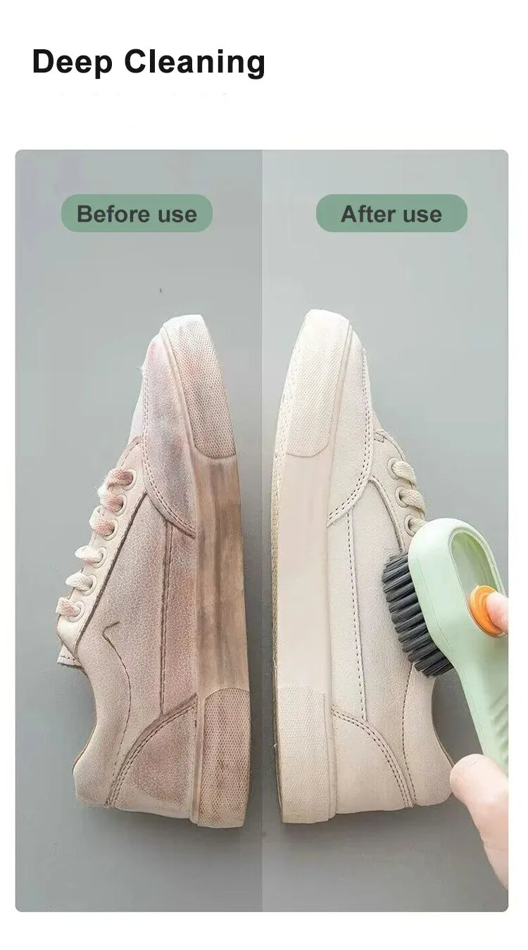 Multifunction Shoe Cleaning Brush with Soap Dispenser & Hook