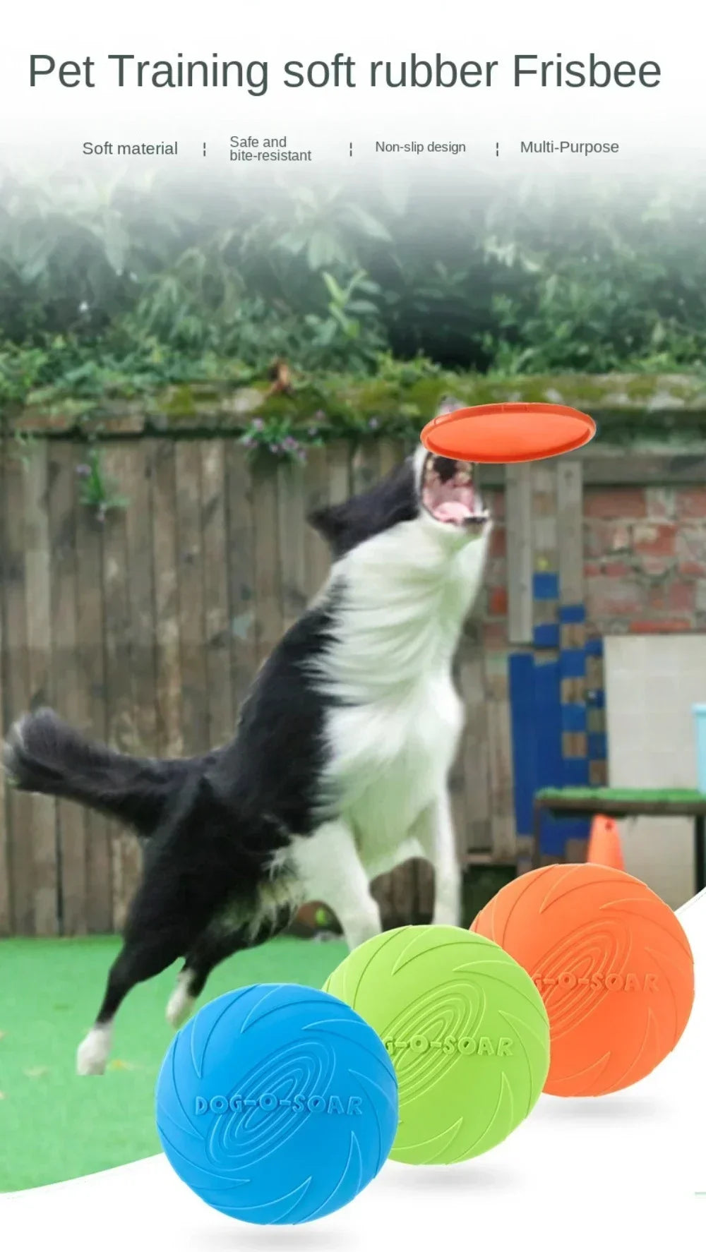 Multicolor Dog Frisbee Toy – Silicone Flying Disc for Fun & Training