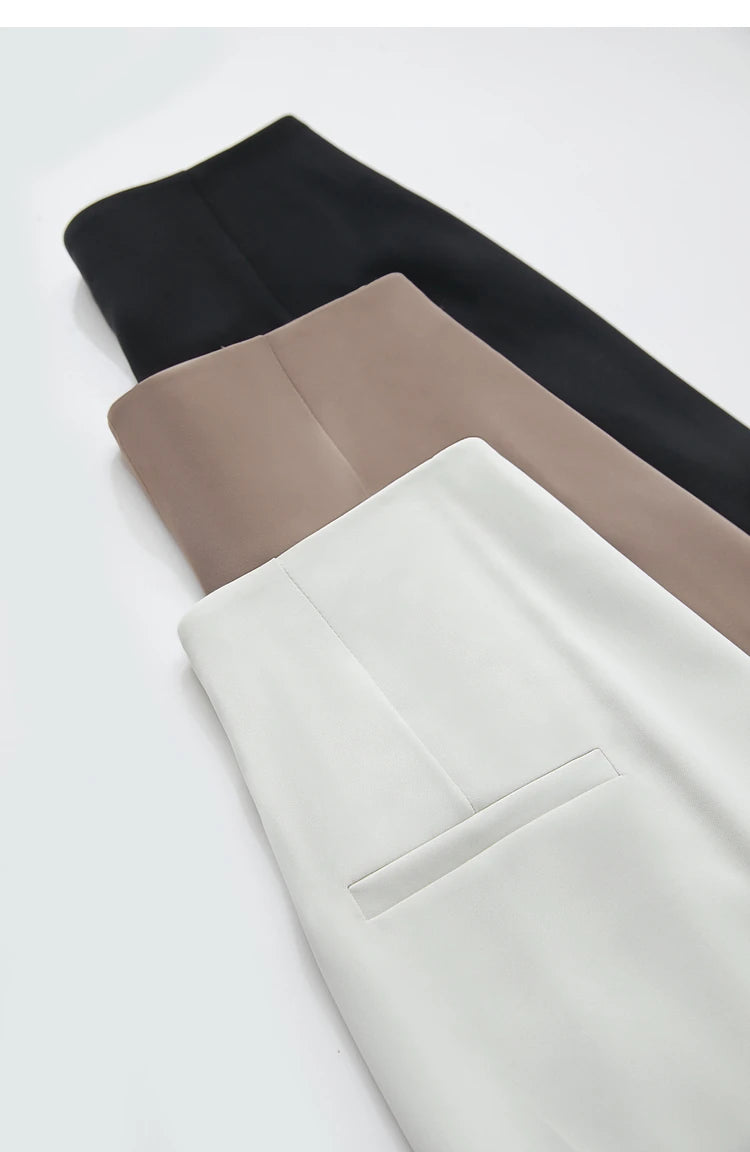 Women’s Wide-Legged Casual Pants – Summer Straight Full-Length Trousers