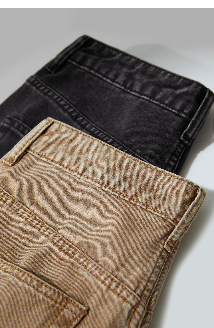 Women’s Retro Wide-Leg Jeans – Loose Straight Cotton Denim Pants