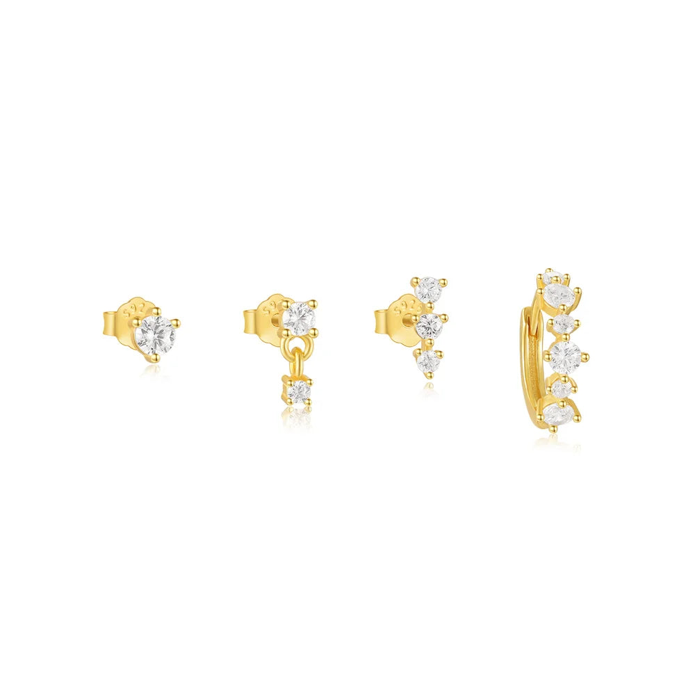 925 Sterling Silver Earring Set – Waterdrop, Flower & Pearl Trio