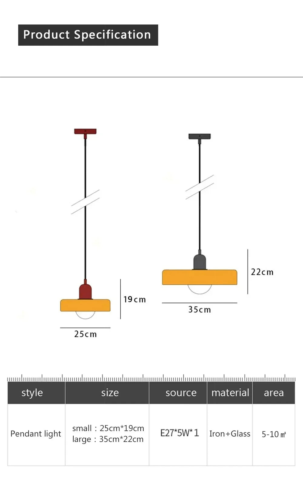 Nordic Retro Glass Pendant Lamp – E27 LED Indoor Chandelier