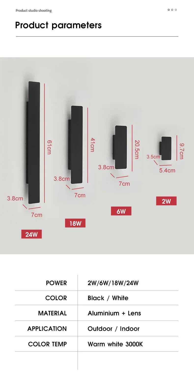 Modern LED Outdoor Wall Lamp – Waterproof IP65 Up Down Light