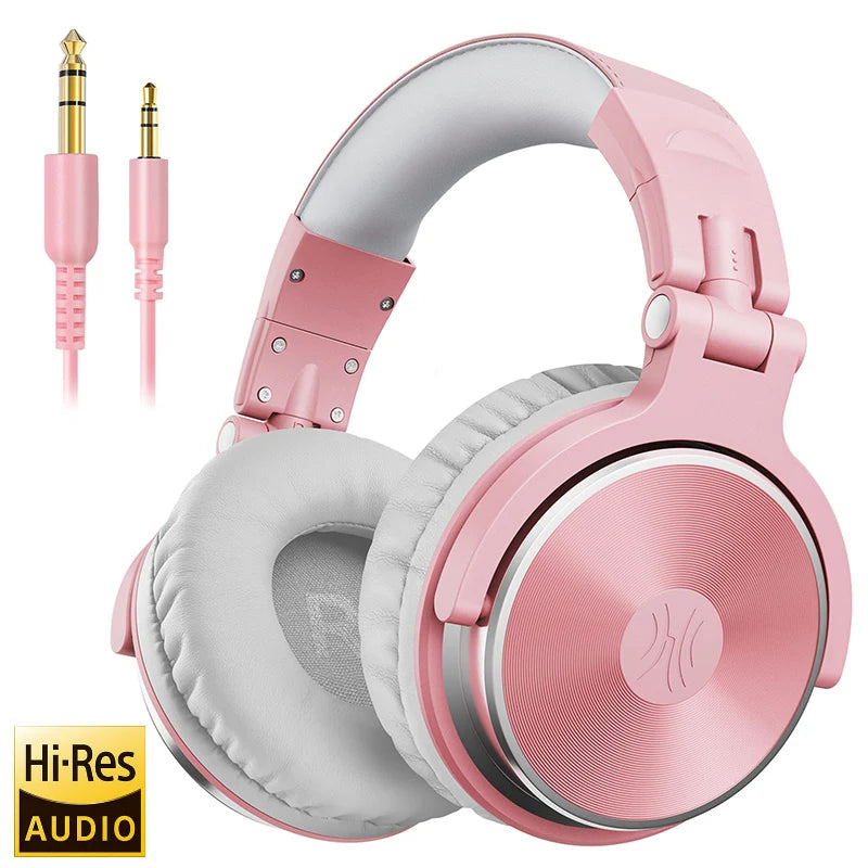 Professional Wired DJ Headphones – Over Ear with Mic & Hi-Res Audio