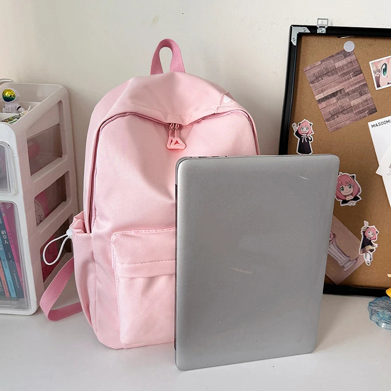 Women’s Waterproof Nylon Backpack – Simple School & Travel Bag