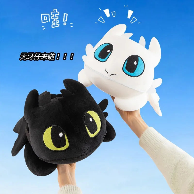 Kawaii Plush Dragon Toy – 30cm & 40cm White/Black Dinosaur Stuffed Animal Gift