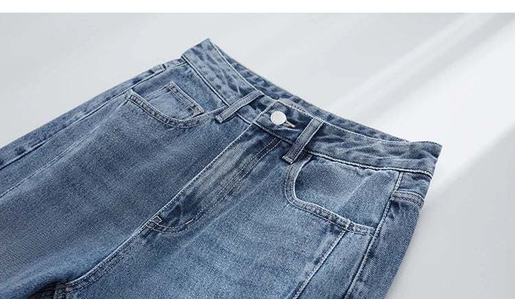Women’s Vintage Loose Wide Leg Denim Jeans – Casual Spring Pants
