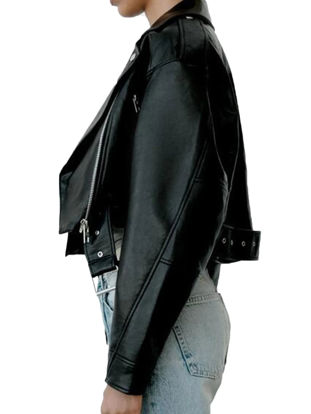 Fitaylor Faux PU Leather Jacket for Women