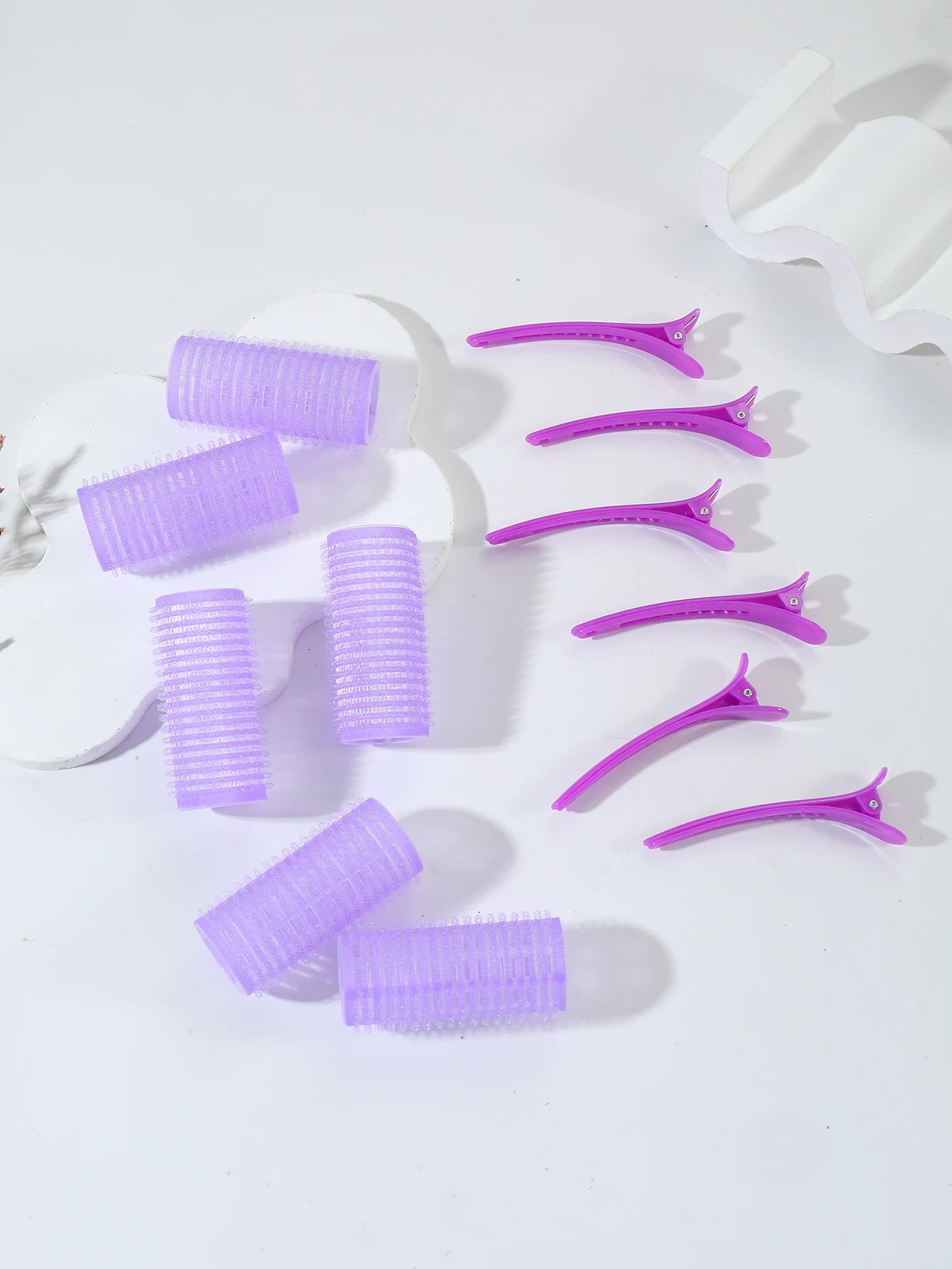 12pcs Self-Adhesive Hair Curlers & Bangs Clips for Styling Wigs