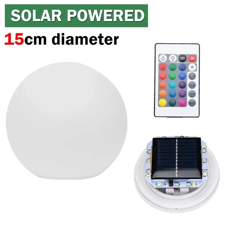 LED Solar Ball Light – Outdoor Garden, USB Charging, Remote Control