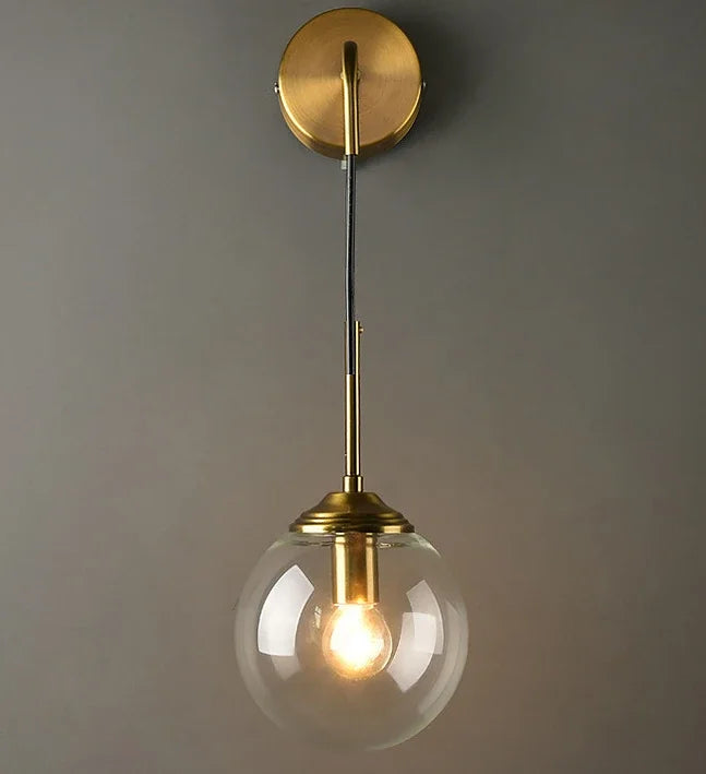 Modern Glass Wall Lamp – Golden Round Nordic Sconce Light