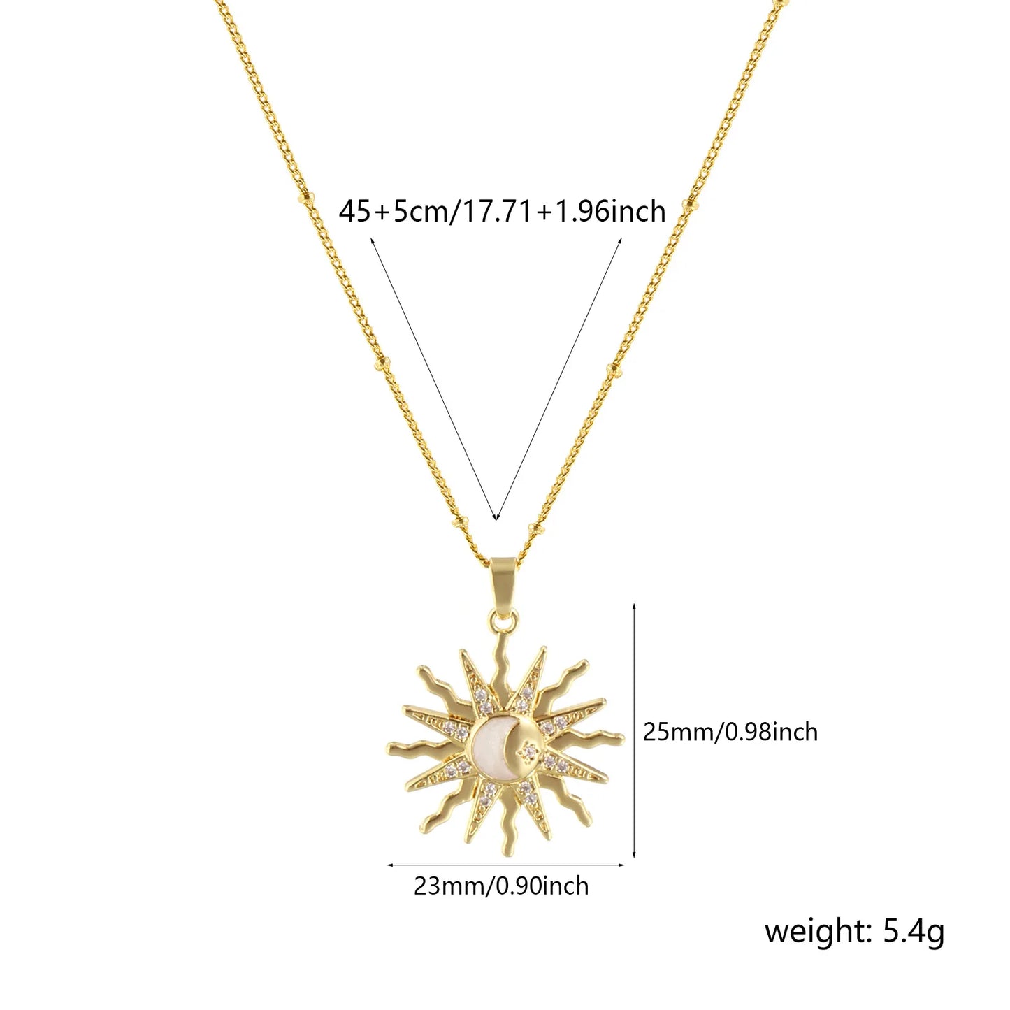 18K Gold Plated Galaxy Enamel Pendant Necklace – CZ Curb Chain