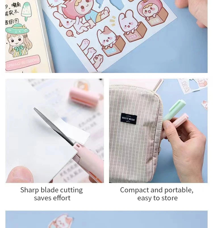 Mini 2-in-1 Portable Scissors & Paper Cutter Knife for Crafting