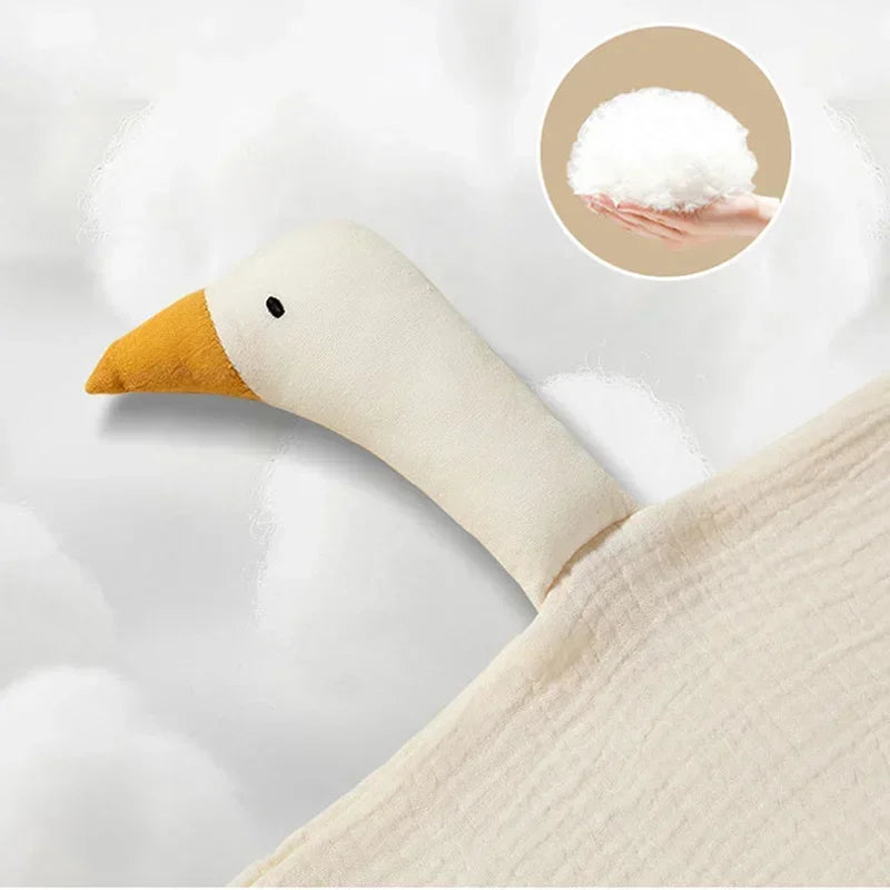 Cartmela Pure Cotton Baby Bib with Plush Goose