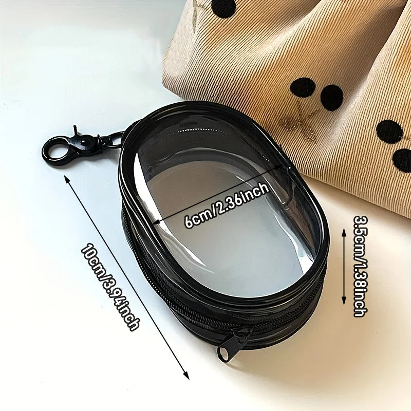 Portable Mini Clear Zipper Bag - Organizer for Earphones & Chargers