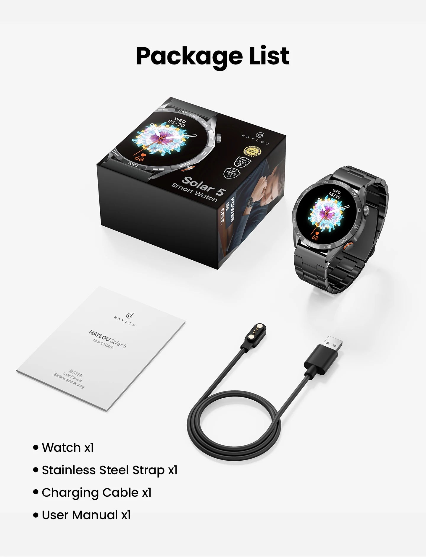 Solar 5 Voice Calling Smartwatch – AMOLED Display