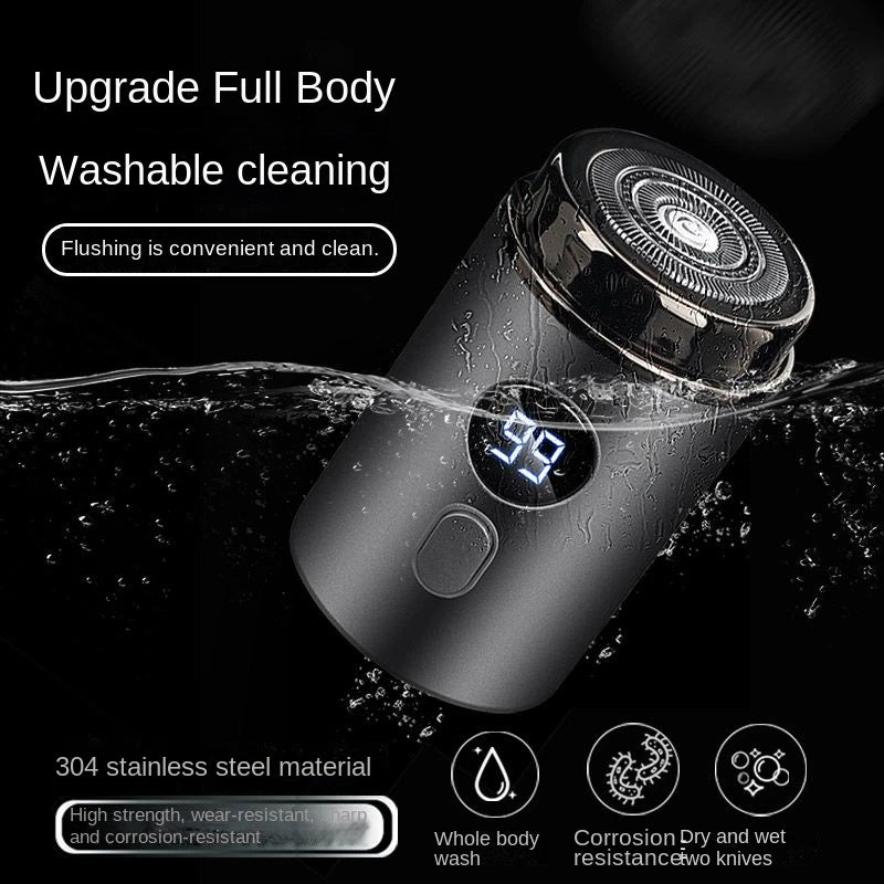 Mini Type-C Electric Razor – Portable Steel Gun Shaver with Digital Display