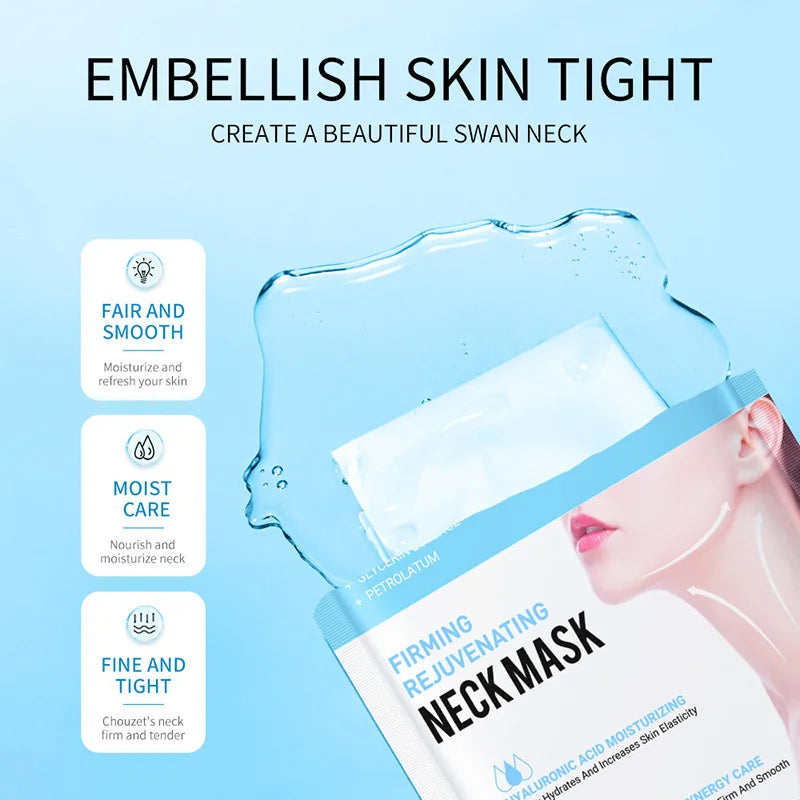 SADOER Hyaluronic Acid Neck Mask – Collagen Firming Care, 10pcs