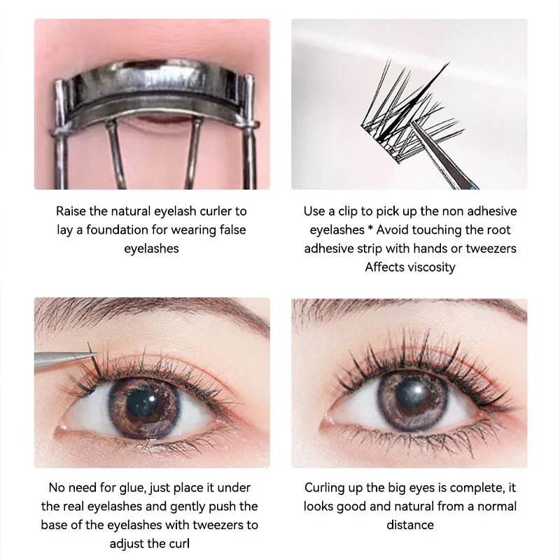 Cartmela No-Glue False Eyelashes - Easy, Natural Look with Sunflower Design