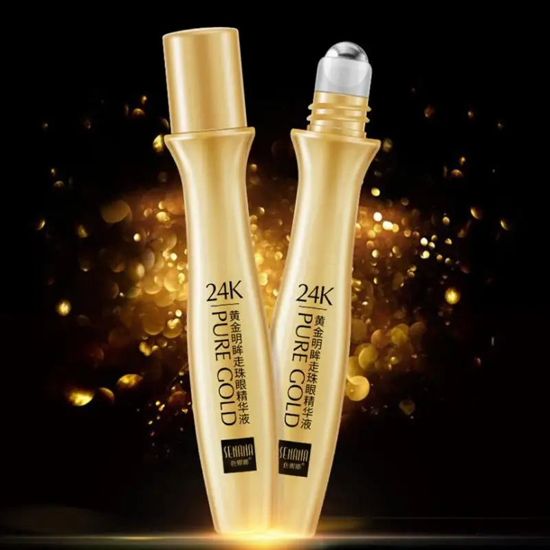 24K Gold Eye Roller Cream – Hydrating, Anti-Dark Circles, 15ml