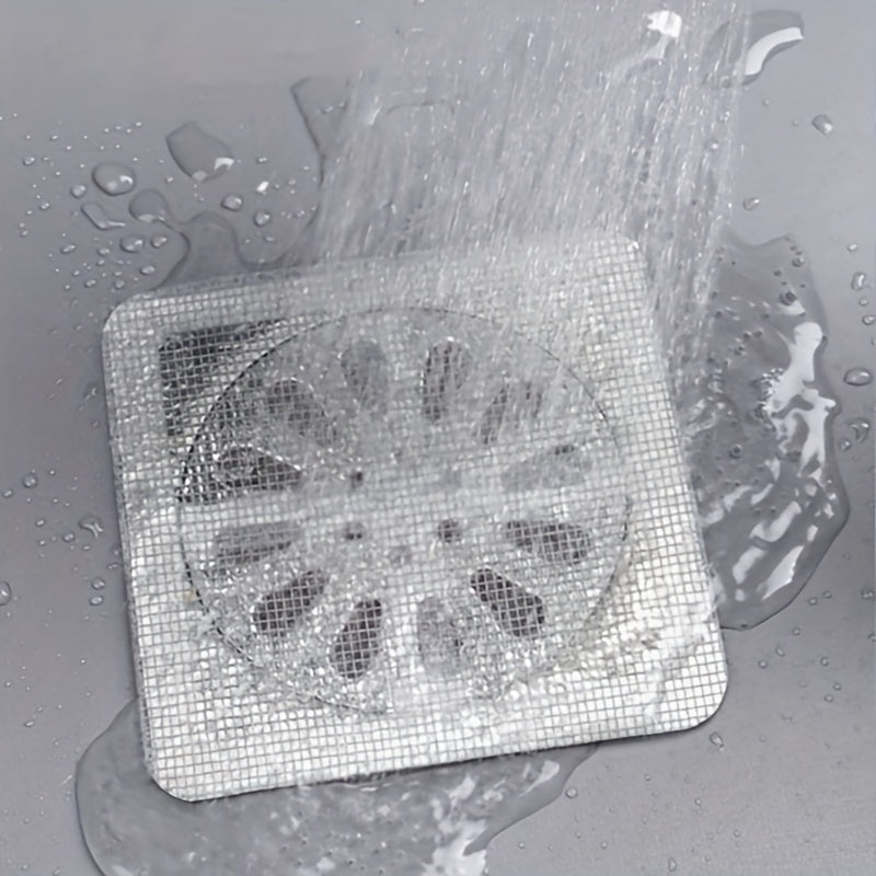 Disposable Shower Drain Hair Catchers – Mesh Stickers for Bathroom